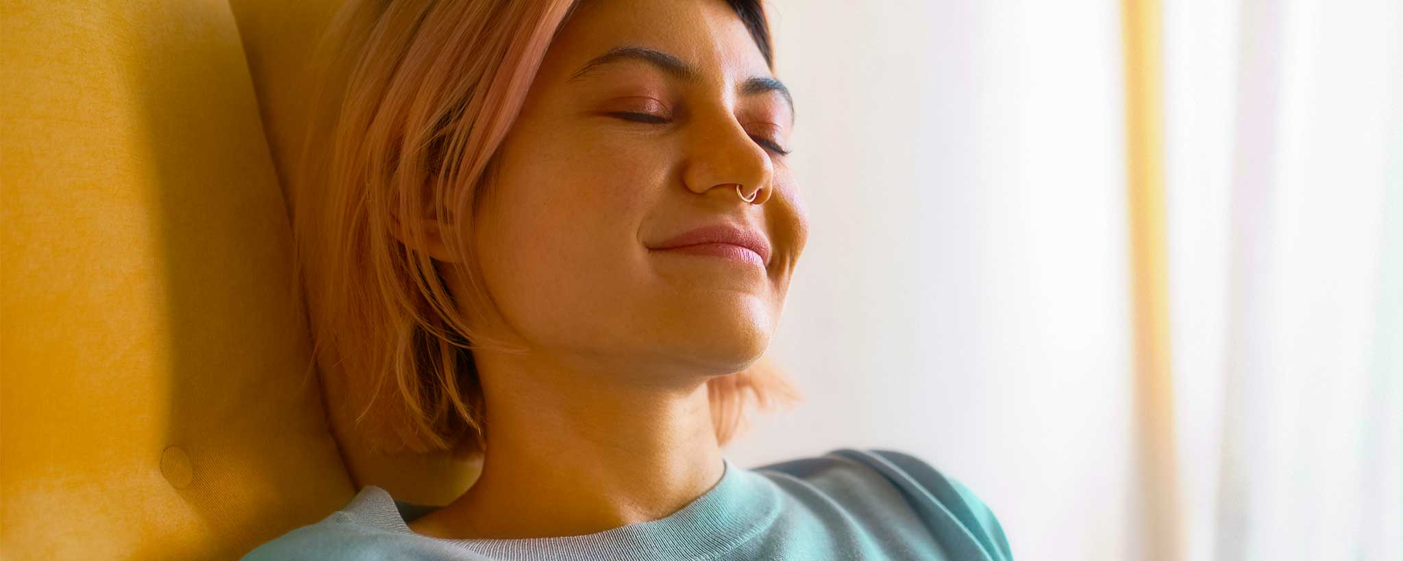 'Female relaxing after drug treatment'