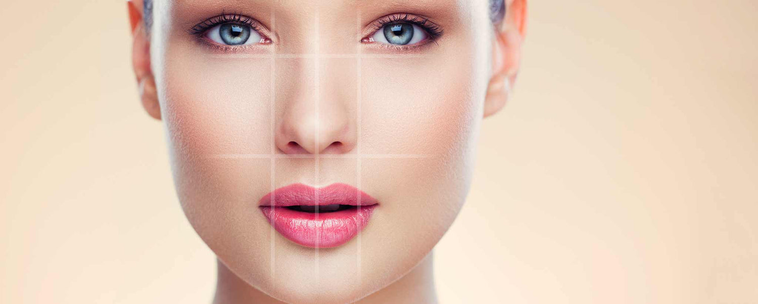 Female face perfect symmetry