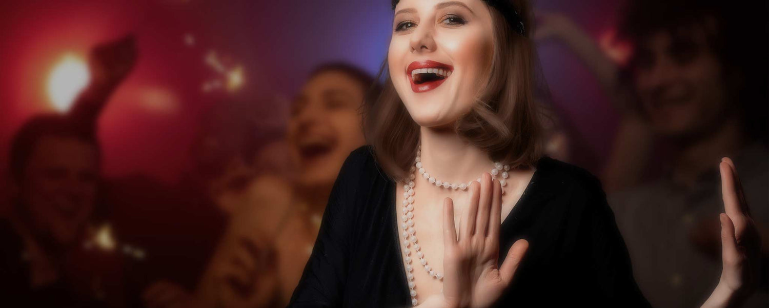 A female does the Charleston dance.