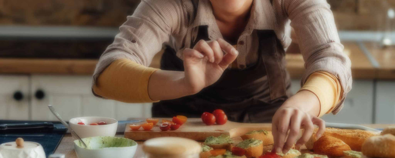 Female preparing avocado toast