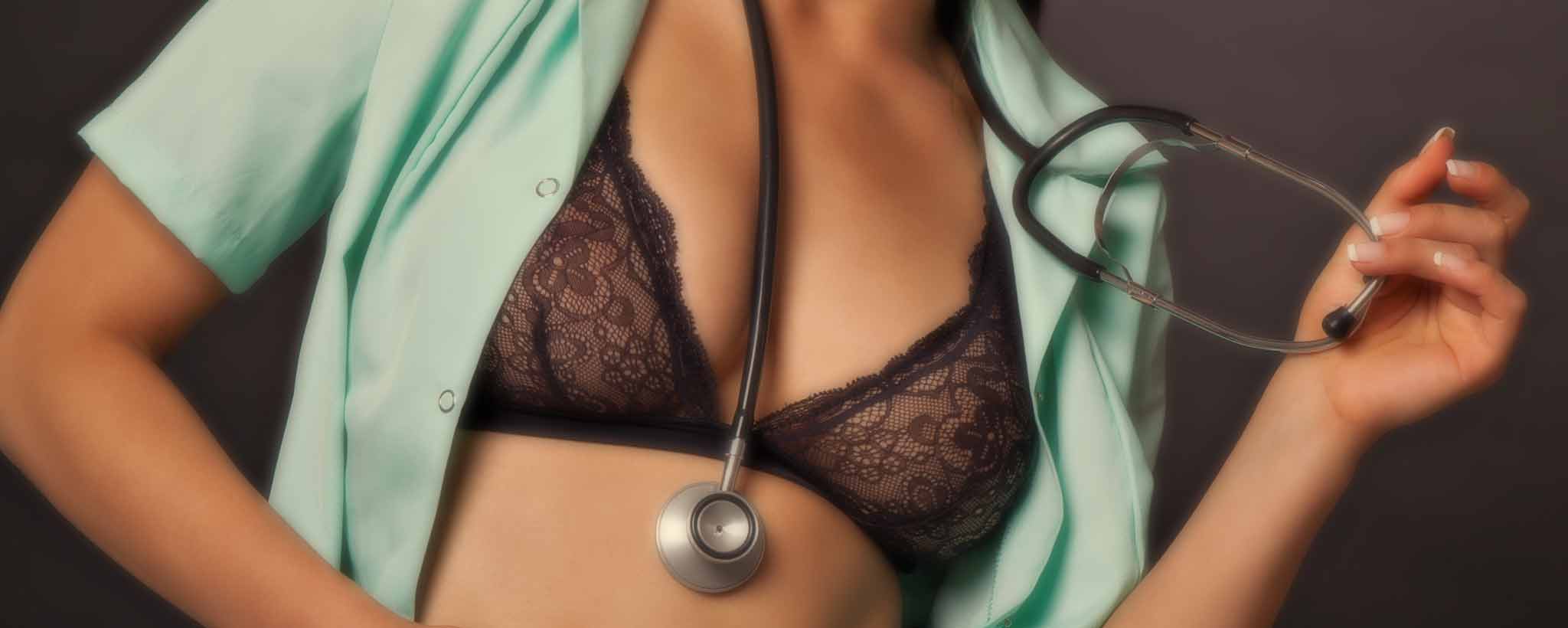 'Female sexy doctor brassiere'