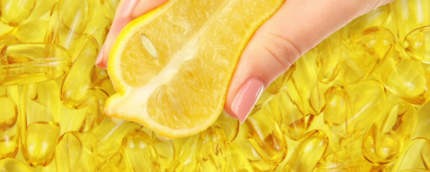 Fish oil pills and lemon