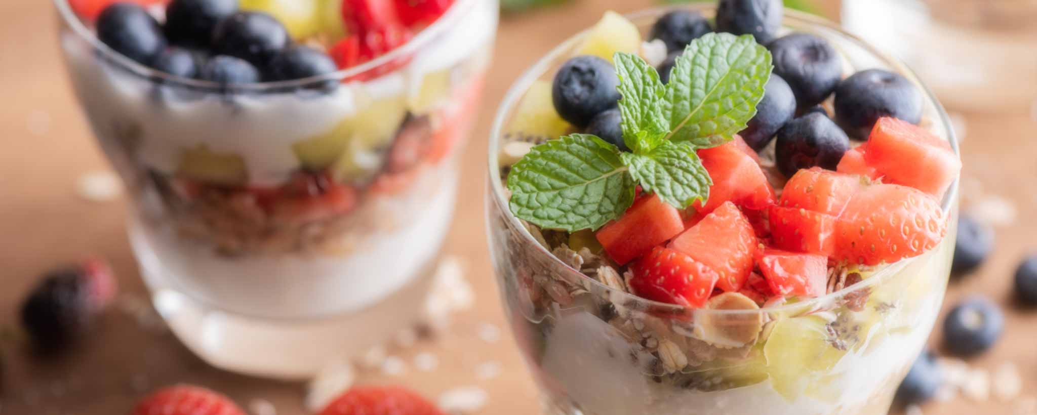 'Fruit and yogurt parfaits'