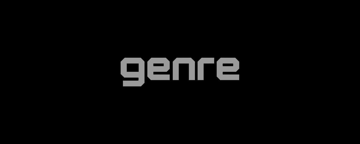 https://vimeo.com/1194541129?fl=pl&fe=sh 'Genre' lettering on a black background.