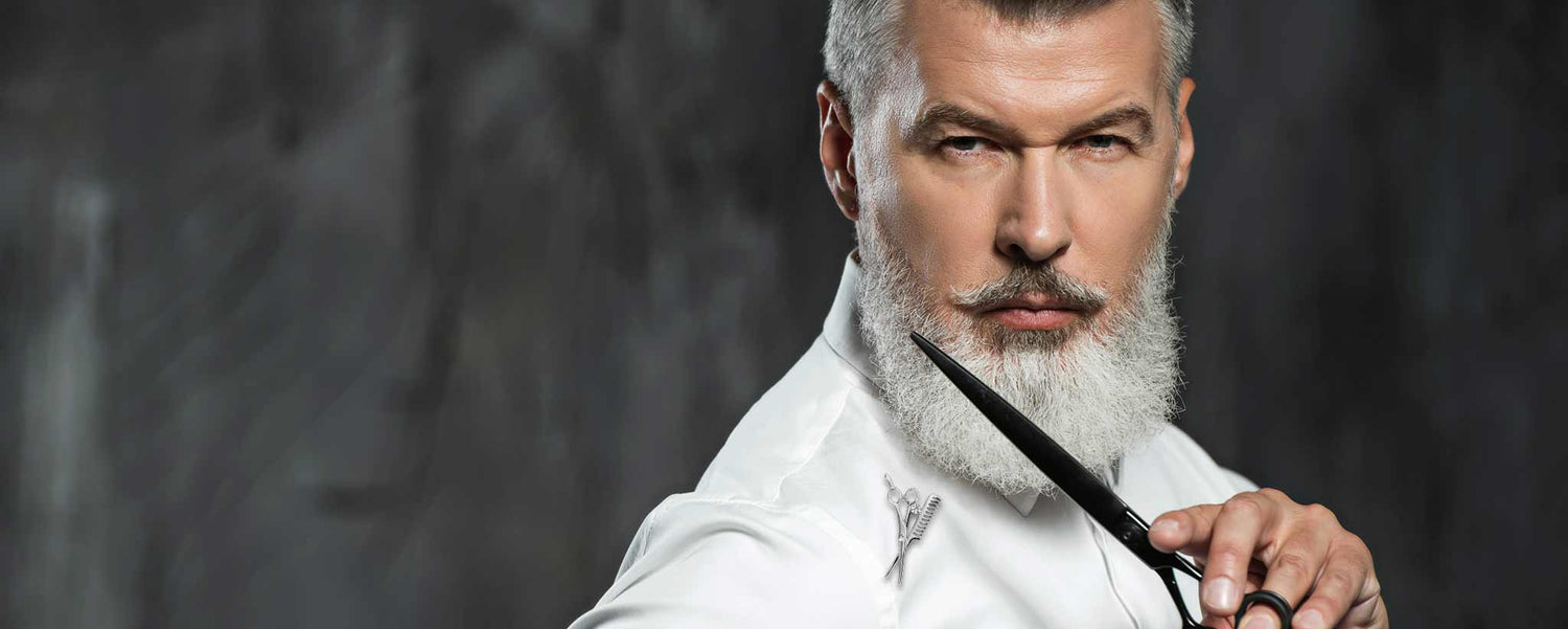 Bearded male hairstylist