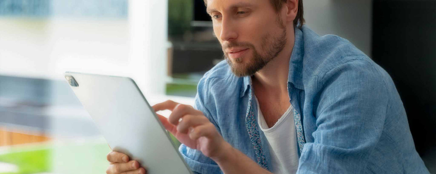 Man with digital tablet