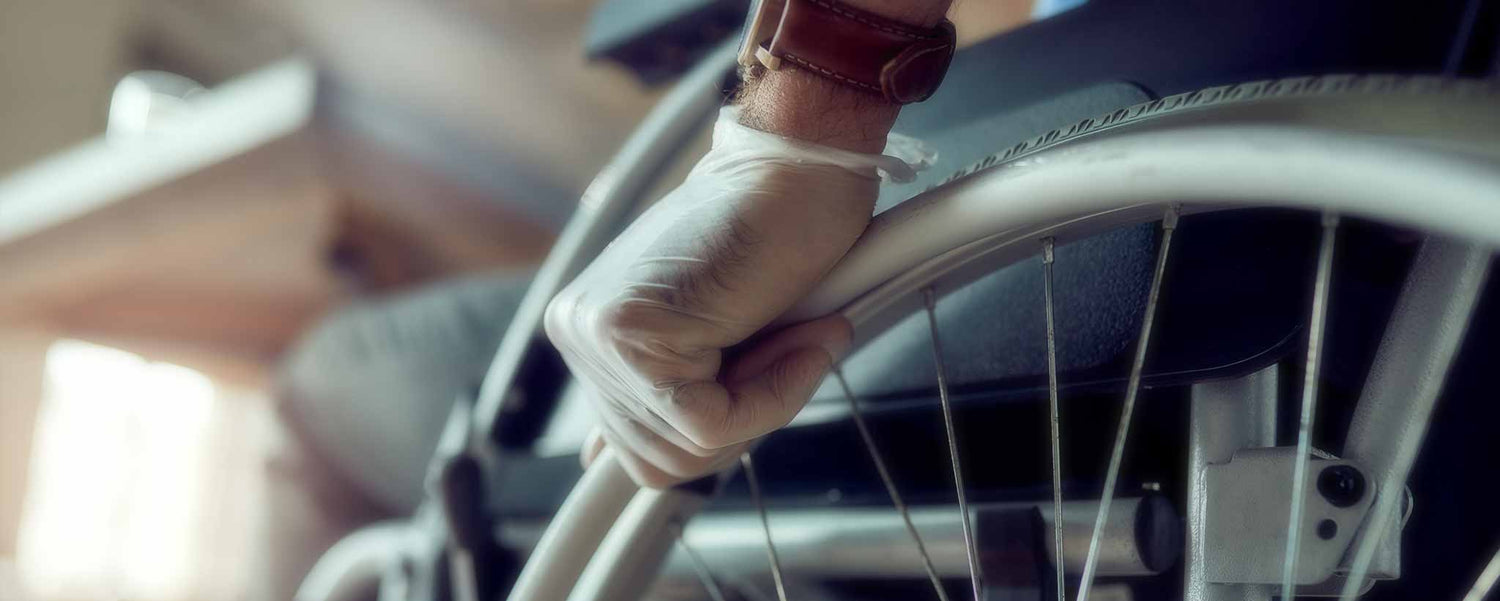 Man seated in wheelchair