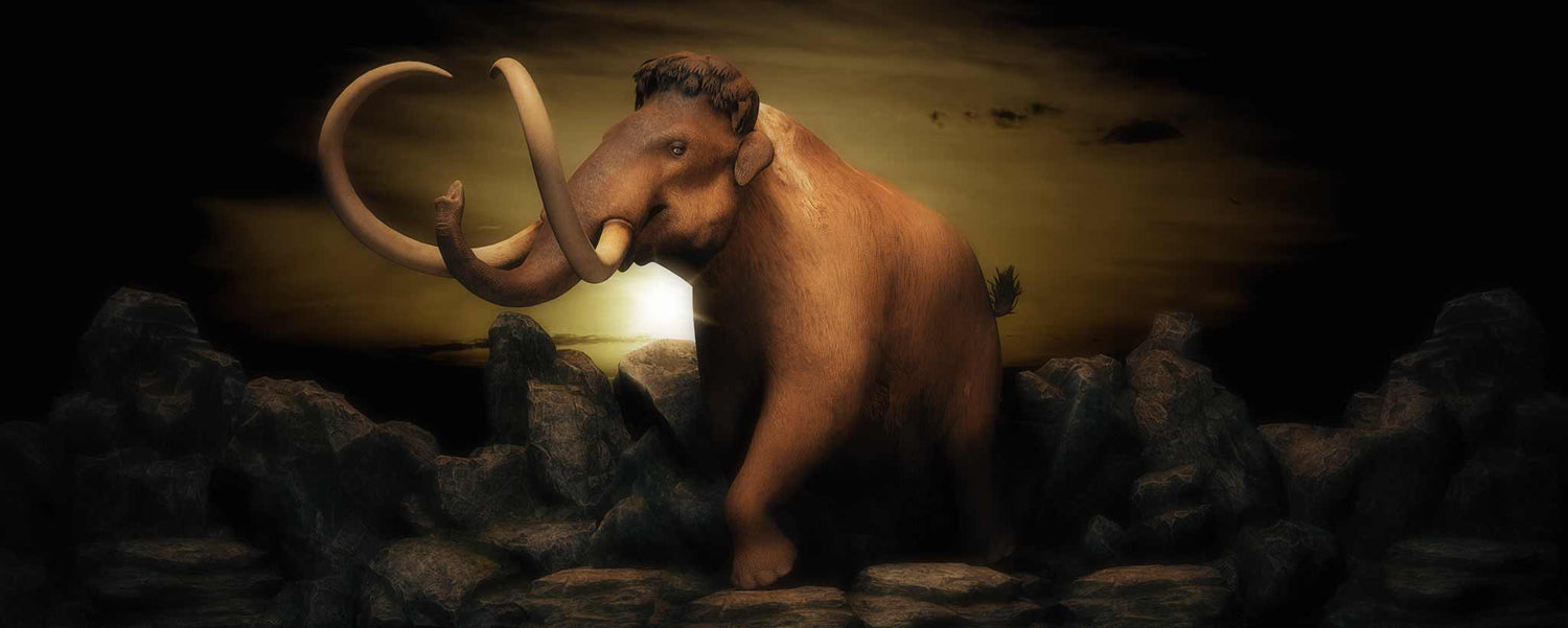 Mammoth emerging from the darkness. (ai)