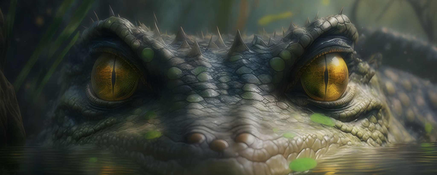 Menacing crocodile eyes (ai)
