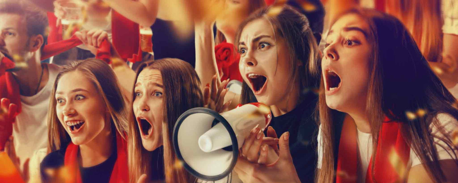 Crowd of screaming fans