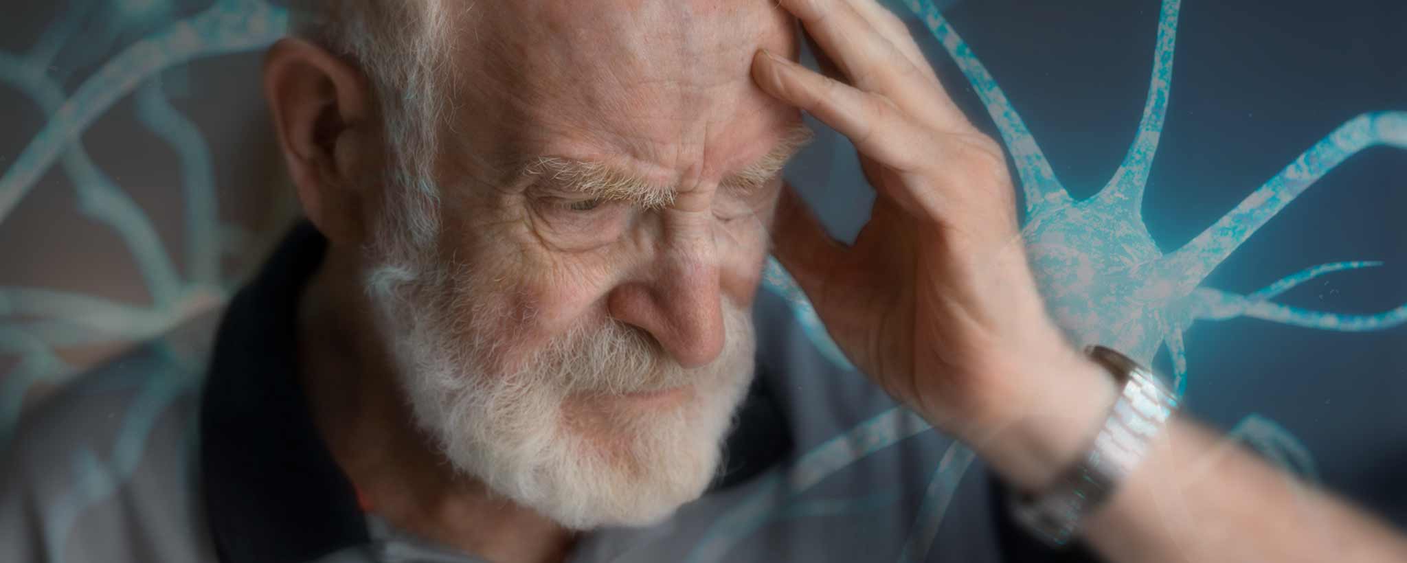'Senior man with Alzheimer's'
