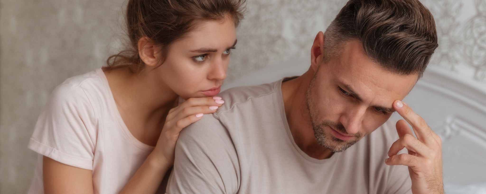 A couple has a serious talk.