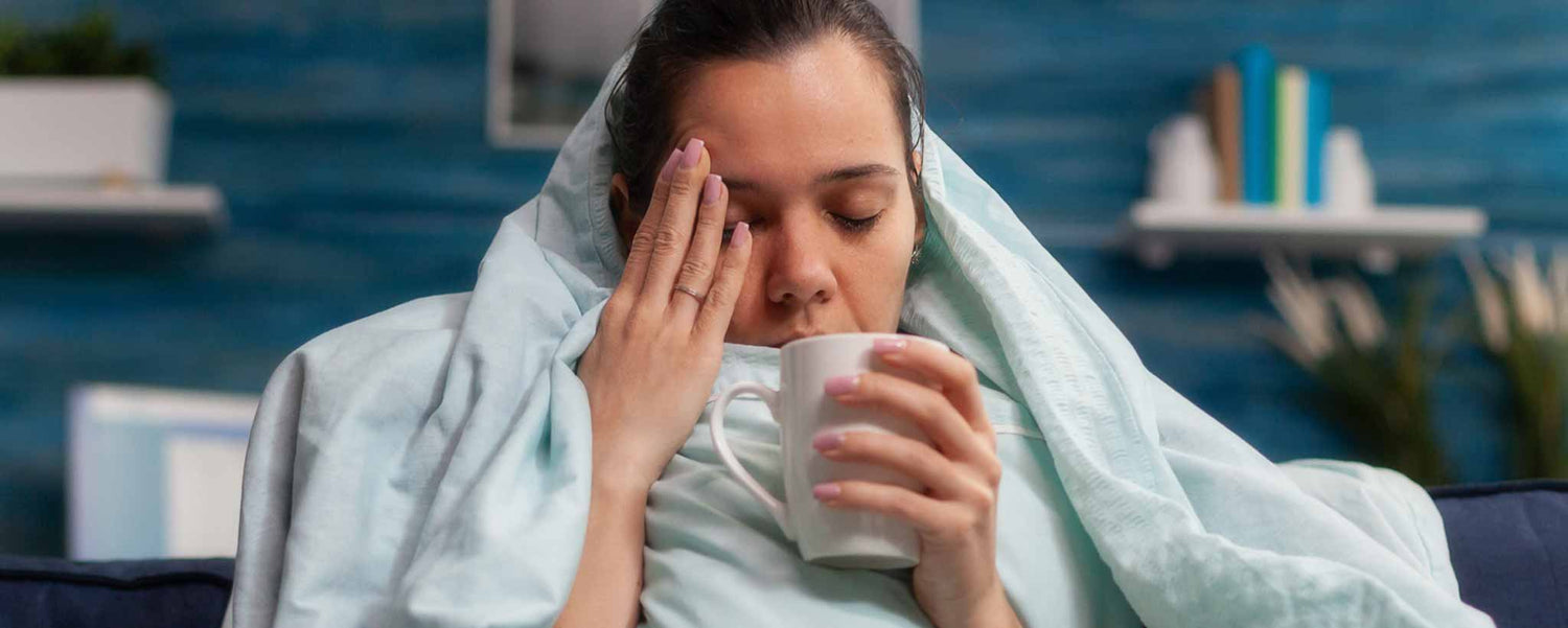 Lady sick with flu