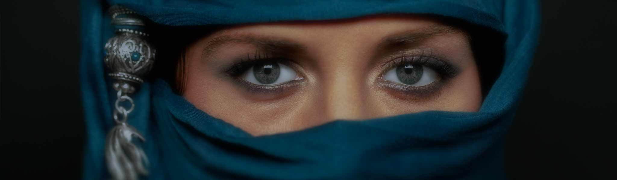 Woman eyes niqab
