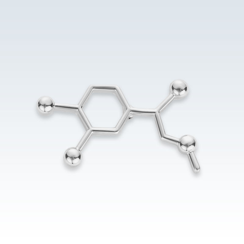 Adrenaline Molecule Silver Lapel Pin