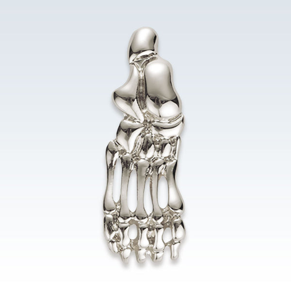 Anatomical Foot Bones Silver Lapel Pin