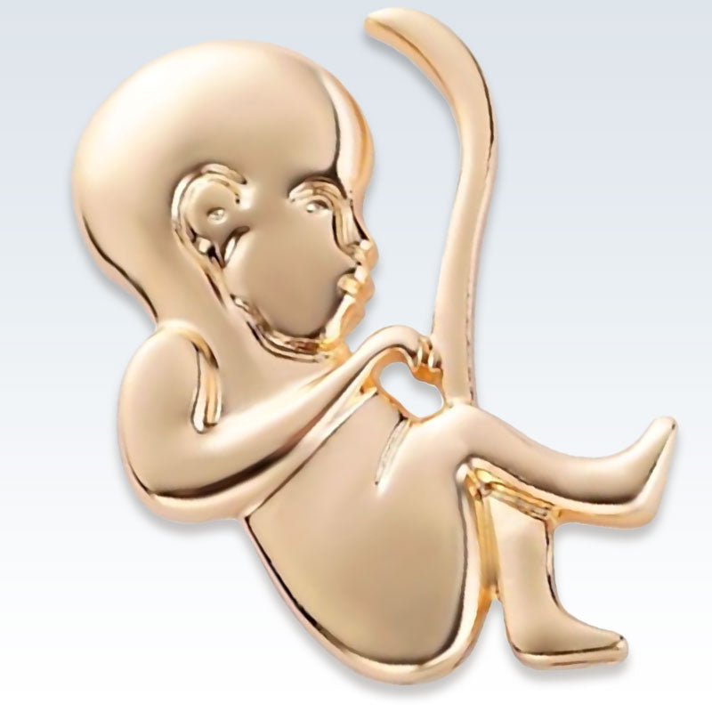Obstetrics Infant Gold Lapel Pin Detail