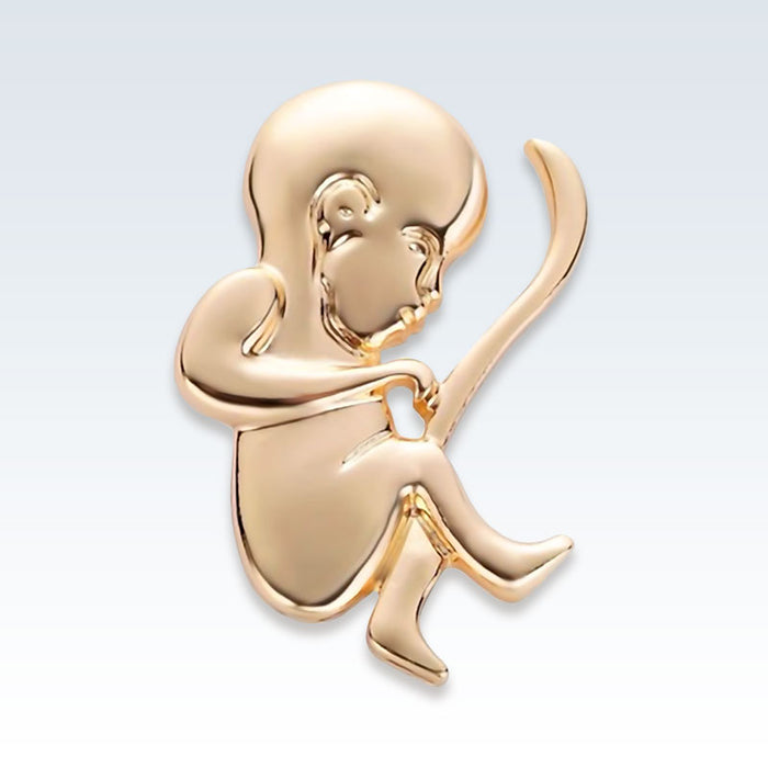 Gold Ob-Gyn Newborn Baby Lapel Pin | ClinicalPosters