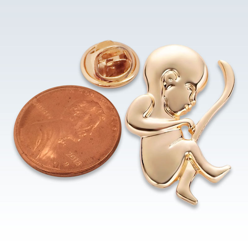 Gold Ob-Gyn Newborn Baby Lapel Pin | ClinicalPosters