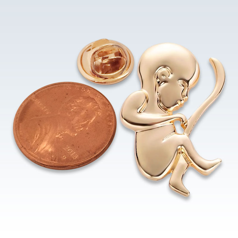Obstetrics Infant Gold Lapel Pin Size