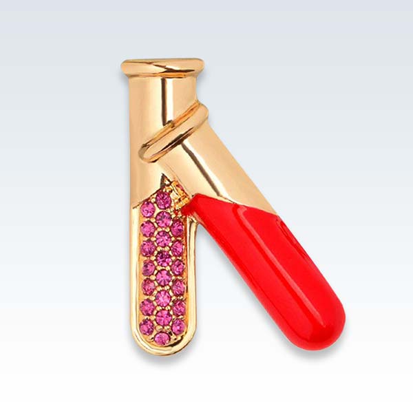 Test Tube Lapel Pin Red