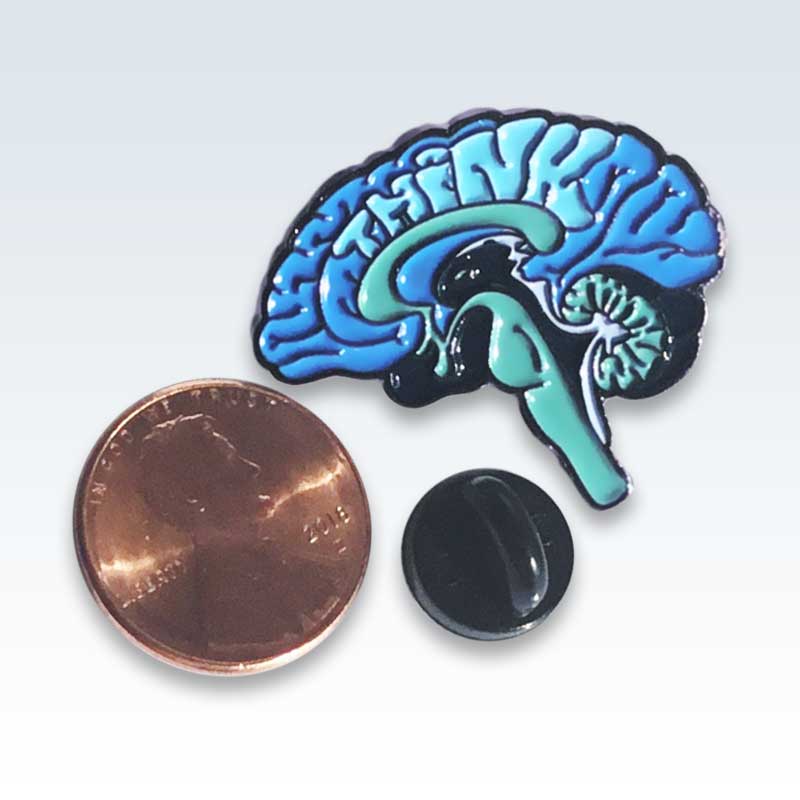 Anatomical Blue Brain Lapel Pin Size
