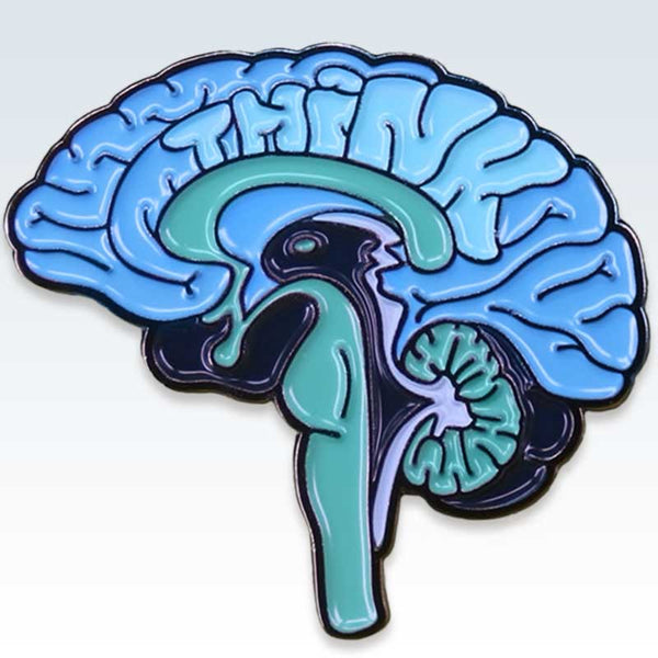 Anatomical Blue Brain Lapel Pin Detail
