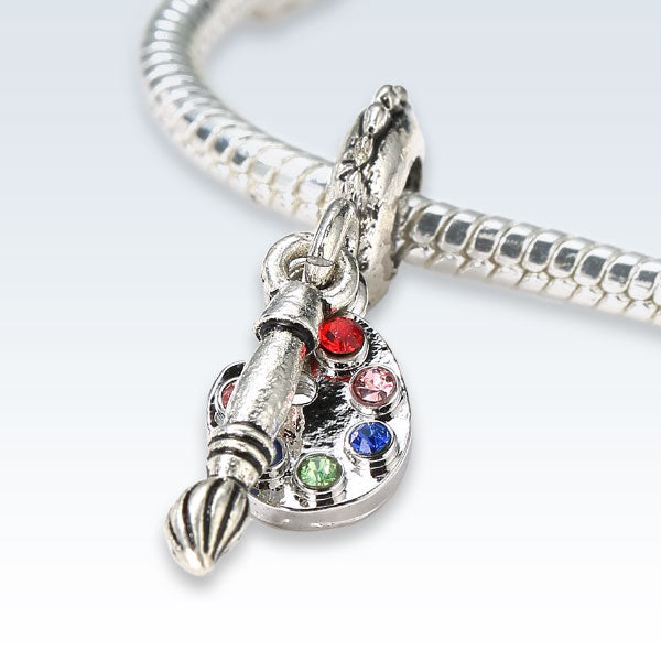 Artists Paintbrush Silver Alloy Charm