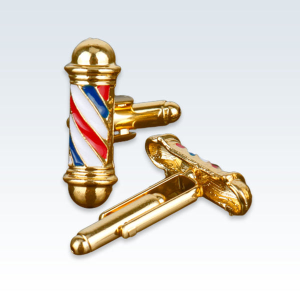 Gold Barbers Pole Cuff Links