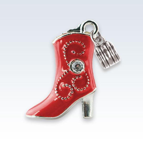 Enameled Boot Charm Red