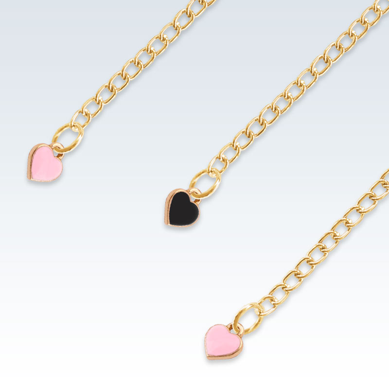 Gold Heart Extension Chain Detail