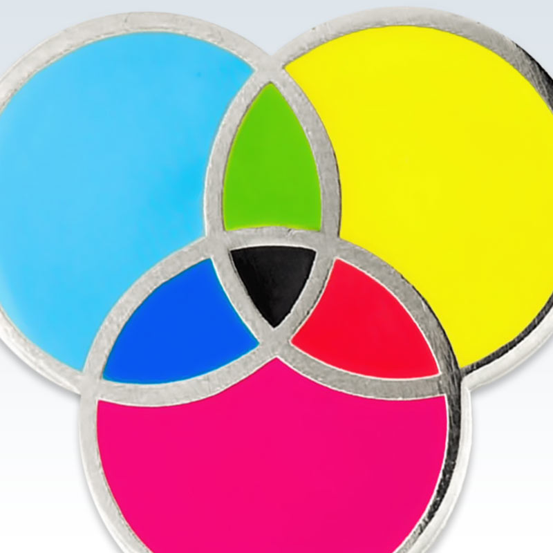 CMYK Enameled Metal Lapel Pin Detail