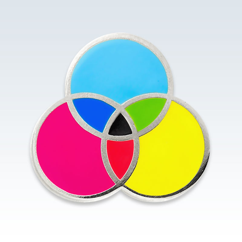 CMYK Enameled Metal Lapel Pin