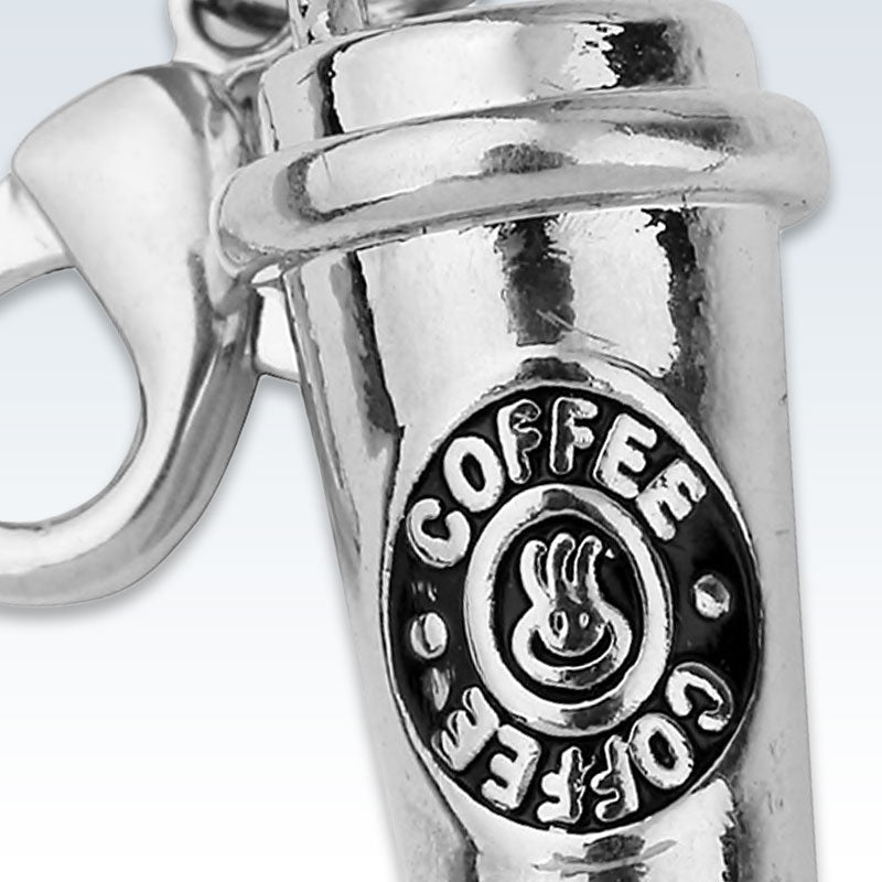 Coffee Cup Metal Charm Detail