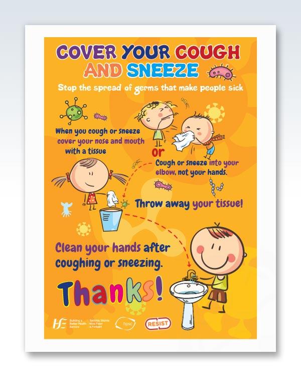 Cough Sneeze Protocol Kids Poster