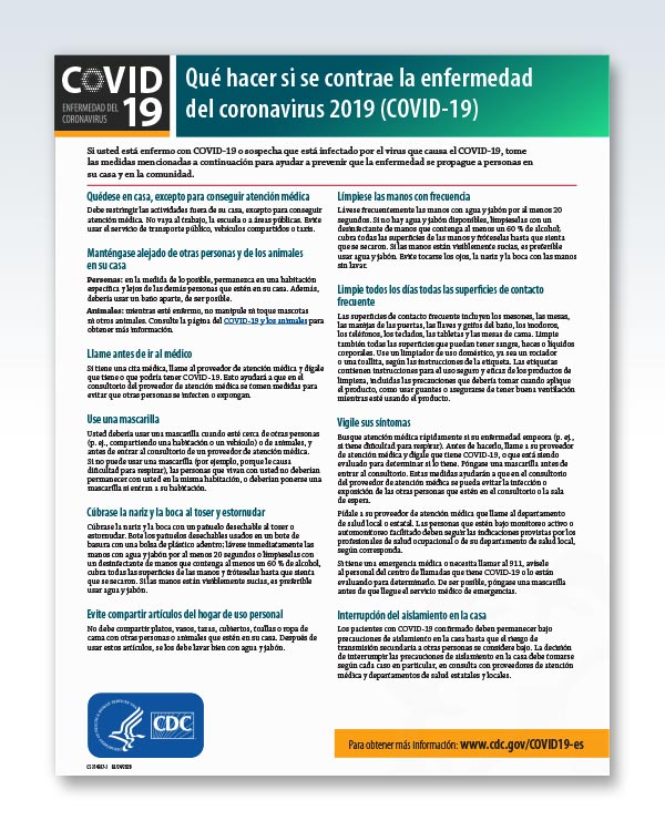 Sick With COVID-19 Factsheet Spanish