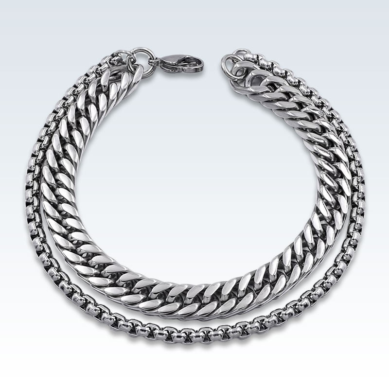 Stainless Steel Double Chain Bracelet