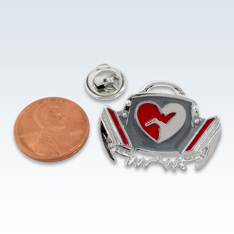 Defibrillator Lapel Pin Size