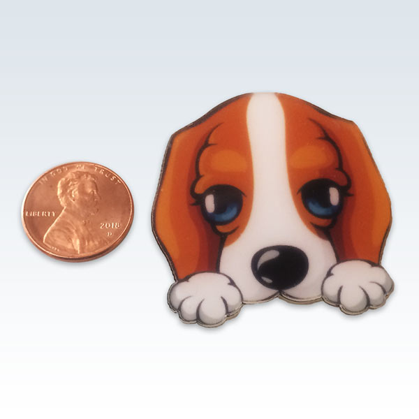 Cute Acrylic Dog Lapel Pin Size