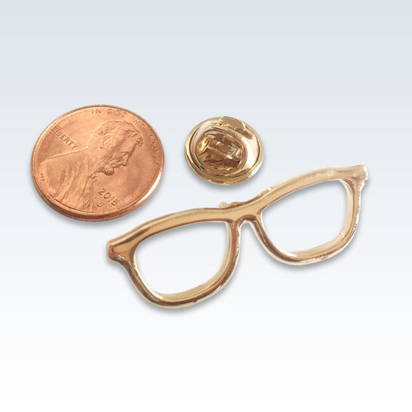 Eyeglasses Lapel Pin Size