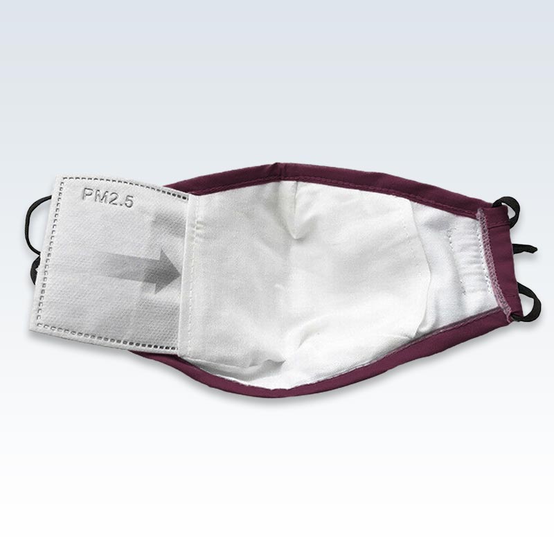Insert PM2.5 Filter Maroon Face Mask