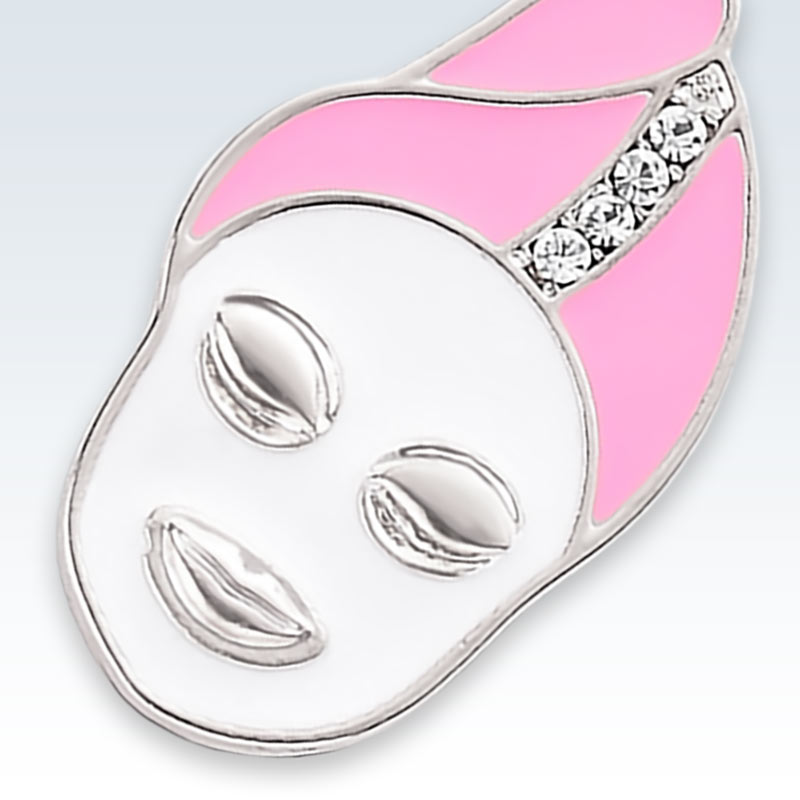 Silver Facial Mask Spa Lapel Pin