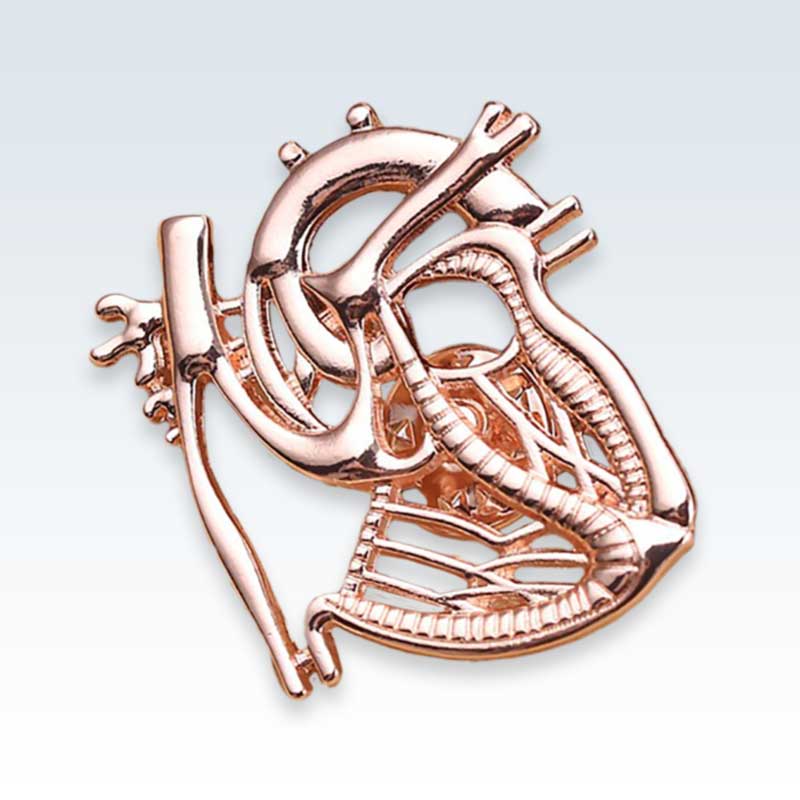 Rose Gold Dissected Heart Lapel Pin