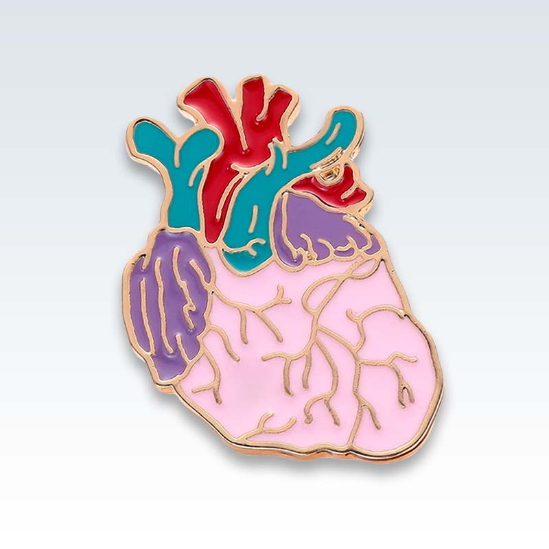 Cardiologists Enamel Heart Anatomy Lapel Pin | ClinicalPosters