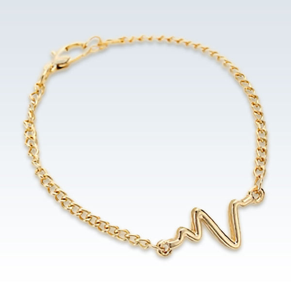 Heartbeat ECG Gold Bracelet