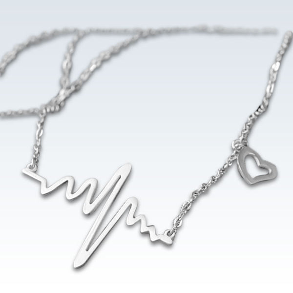Heartbeat ECG Titanium Necklace