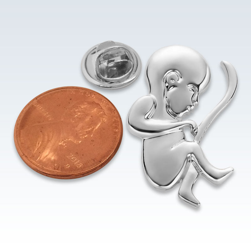 Obstetrics Infant Silver Lapel Pin Size