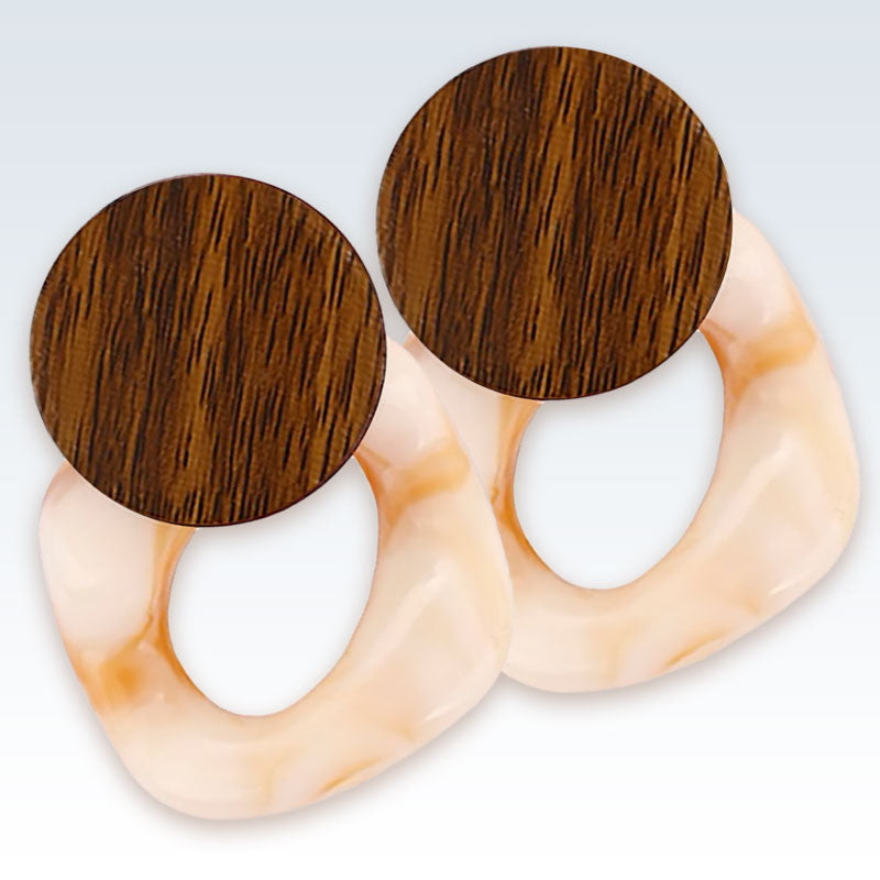 Ivory Resin Geometric Earrings