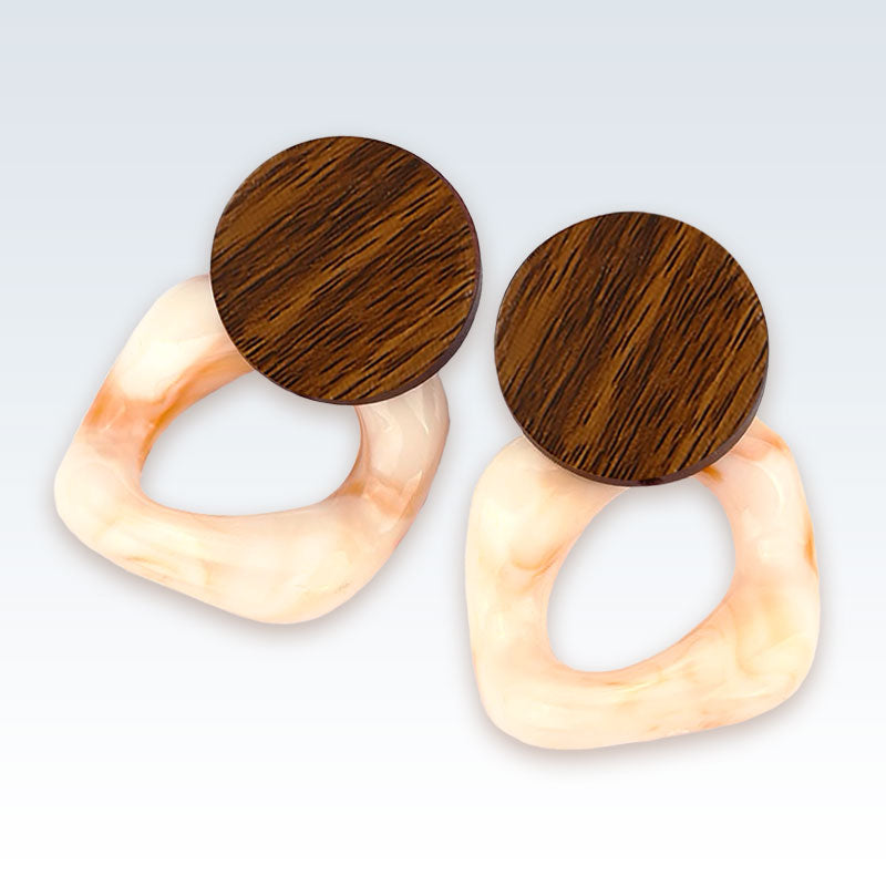 Ivory Resin Geometric Earrings