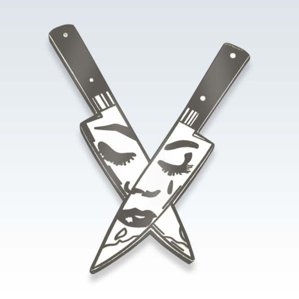 Knives lapel pin